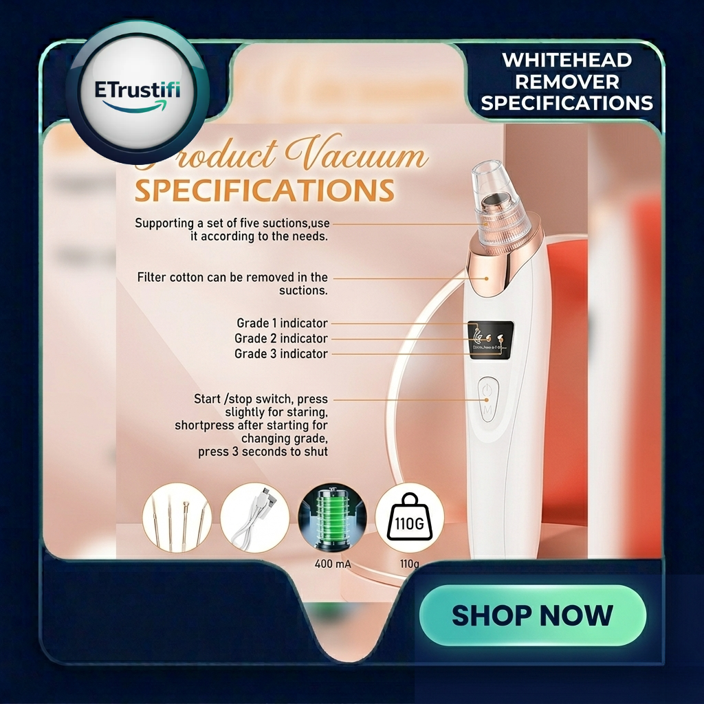 Premium & Professional Pro-Grade Electric Blackhead Vacuum & Pore Perfector Kit